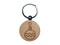 Christmas Xmas Ornament Zig Zag Doodle Engraved Wood Round Keychain Tag Charm